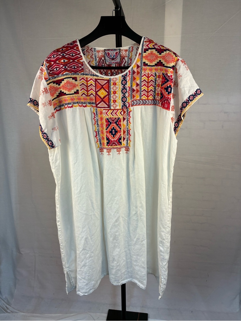 Johnny Was 100% Linen Embroidered Tunic Dress 2X